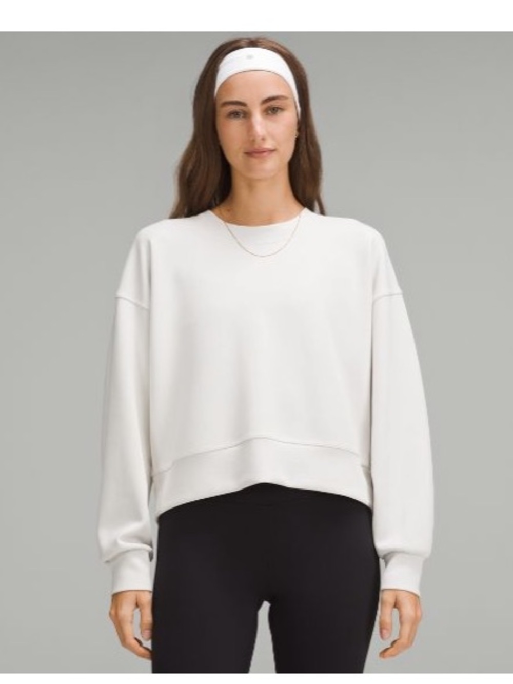 lululemon athletica softstream perfectly oversized cropped Crewneck in bone 10